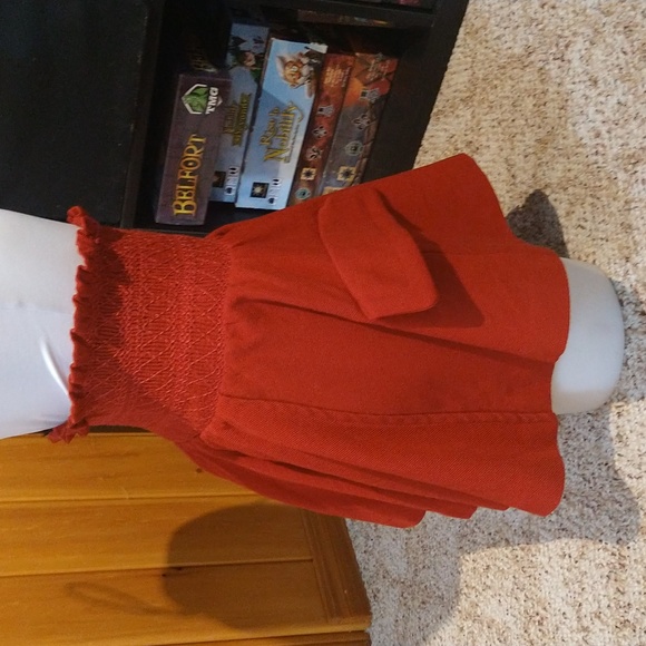 Size X's SNIDEL DOUBLE LAYERED RUFFLE HEM BOHO KAWAII SKIRT RED - Picture 3 of 16